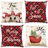 Cubiertas de almohadas de Navidad 18x18 de 4 decoraciones navideñas Decoración de vacaciones de invierno