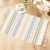 Carpets 60X90cm Retro Bohemian Ethnic Hand Woven Tassel Carpet Home Living Room Window Bedside Cotton Linen Rug Table Runner Door Mat