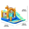 Dinosaur Inflatable Slide Castle Outdoor Jumper Kid Party Entertainment Bounce House with Ball Pit Playhouse Indoor Jumping Jumper Toy Fun Bouncer Combo Yard Game