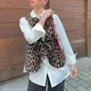 Kvinnors västar hirigin kvinnor leopard quiltad väst ärmlösa slips front tröjor blommor broderad jacka cardigan trendiga streetwear