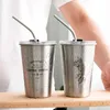 Gobelets en acier inoxydable tasses de bière portable bourses métallurgles des bureaux ménagers tands de thé à thé