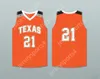 Anpassad Nay Namn Mens Youth/Kids Player 21 Texas D1 Ambassadors AAU Orange Basketball Jersey 1 Top Stitched S-6XL