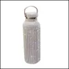 Garrafas térmicas a vácuo Diamond Bling Water Bottle Bottle Aço inoxidável Sparkling Grande caneca de café insatada 210907 Drop Deliver DHA3T