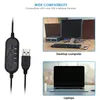 Microphones USB Wired Headset With Microphone On Ear Headphone Mic Switch Volume Control For PC/Computers/Laptops/Phones