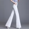 Pants Classic Slim White Flare Pants For Women 2023 Summer Thin Bell Bottom Pantalones High Midist Office Lady Suit byxor andningsbara