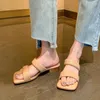 Повседневная обувь Fedonas Лето прибытие женские тапочки Краткие квадратные каблуки подлинные кожаные офисные дамы работают сандалии