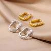 Stud Fashion Gold Color Square Hoop Ohrringe für Frauen trendt Metall U-förmiger Kreis Ohrring Hochzeit ästhetischer Schmuck Mujer