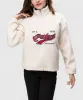 Sweatshirts FASHIONSPARK Women's Teddy Fleece Lined Hoodie Quarter Zip Print Pullovers Stand Collar Casual Lightweight Sherpa Sweatshirts