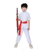 Scenkläder barn män kvinnor kinesiska traditionella kungfu uniform för pojkar flickor wushu kostymdräkt set tai chi folk prestation scen outfit d240425