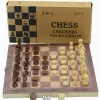 Setar fällbart träförvaringsbox International Chess Set Backgammon Checkers Travel Games Board Drafts Entertainment Mini Board Game