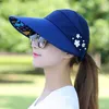 Cloches Sun Hats For Women Visor Fishing Fisher Beach Hat UV Protection Cap Casual Summer Caps Ponytail Wide Brim