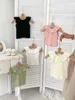 Conjuntos de roupas 2024 Summer Baby Clothing Set Candy Color Girls Tee terno