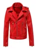 Automne en cuir pour femmes hiver féminine FAUX PU Coat Pu Lady Casual Red Motorcycle Veste Vintage Biker Short Biker