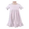 Robes de fille enfants pour filles Cotton Ruffle Smokled Color Robe Sleepwear Sleeping Sleeve Soueve Summer Blank