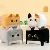 Plush Dolls Foreign Trade Cross-border New Product Square Cat Doll Black Cat Plush Toy Cat Doll Ragdoll Pillow Manufacturer WholesaleL2404