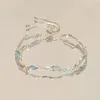 Charm Armband Korean Fashion Justerbar Y2K Blue Wave Chain Armband för kvinnor Lätt lyxig Zircon Cherry Ins Party Jewets Gifts