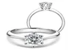 LESF Moissanite Diamond 925 Anneau de fiançailles en argent Classic Round Women039S Mariage Cadeau Taille 0510 Carat3964484