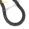 Tjocklek Big Hiphop Sterling Sier Gold Plated 18mm Moissanite Black Cuban Link Chain