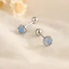 Stud Earrings Punk Colorful Moonstone For Girls Cute Hip Hop Screw Female Korean Fashion Round Earring Ie Piercing Jewelry