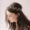 Hair Clips Bridal Wedding Accessories Bride Crystal Pearl Flower Headband Handmade Hairband Beads Decoration Comb Clip For Women