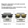 3 In 1 Metal Style Magnet Clip On Glasses Frame Trend Polarized Sunglasses For Men Optical Computer Glasses Night Vision Clips 240417