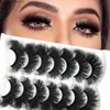 Faux cils 7 paires de faux cils duveteux naturellement doux et épais 9d Fur artificiels de vision en fourrure améliorant le maquillage des yeux Q240425