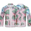 24SS Europe USA Hawaii Beach Garden Primp Polyester Tee Summer Summer Long Artiste décontracté Streetwear Shirtwear 3xl Taille 0425