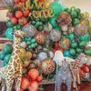 Decoração de festa 8pcs 18 polegadas estampas de animais Balões de folha de giraffe tigre zebra leopard helium air globos wlid um chá de bebê infantil no 1º aniversário