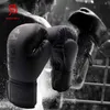 Skyddsutrustning Svart mens och kvinnors barn 8 10 12 14oz boxningshandskar pu läder muay thai mma professionell taekwondo vuxen strandväska träningshandskar 240424