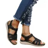 Casual Shoes 2024 Female Open Toe Ladies Sandals Summer Rome Hollow Solid Outdoor Beach Wedge Large Size