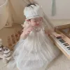 Jurken 024m Babymeisjes Kostuums Zomer 3D Betaal Mouwloze baby Baby Romper For Girls Clothing Toddler Girls Mesh TuLle Jumpsuit
