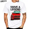 Herr t-shirts impreza wrx sti rally legender t-shirt nya sommarmän kort slve hajuku bil design vit casual boy ts strt tops t240425