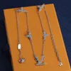 Designer halsband modehänge halsband kvinnors 4 blad gräs diamanthalsband hög smyckespresent