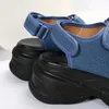 Sandals Blue Denim Chunky Platform Women Summer 2023 Plus Size Wedge Woman Gothic Hook Loop Thick Bottom Sandalias Mujer H240425