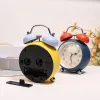 Clocks 3 inch alarm clock with silent alarm double bell mechanical clock office desk bedroom living room creative home decoration