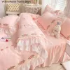 sets Princess estilo estilo coreano Salia Cama de cama bordada bordada de renda de renda de renda de tampa para meninas têxteis de luxo