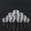 Bouteilles de rangement 10-50pcs 2,5 g d'échantillon transparent de crème transparent mini conteneurs cosmétiques pot transparent pour les arts de l'ongle petit