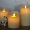 USB Rechargeable Flickering Paraffin Wax Candles Pillar Candle Remote controlled w/timer Moving Dancing wick Home Par 240417