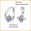Ewya 100% réel 2ct d Color Hoop Moucles d'oreilles pour les femmes S925 Sterling Silver Diamond Earge Brinége Fine Bijoux en gros 240403