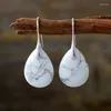 Boucles d'oreilles en peluche simple pierre naturelle de haute qualité pour femmes poudre en cristal pendent bijoux accessoires en gros