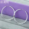 Hoop Earrings Silver Color 40/45/50mm Round Circle For Women Wedding Engagement Party Jewelry