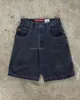 Herr shorts streetwear jnco y2k haruku hip hop tecknad grafisk tryck gotisk baggy denim gym kvinnobasket