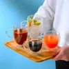 Wine Glasses Heat Resistant Double Wall Glass Cup High Borosilicate Mug Beer Juice Coffee Water Cups Transparent Drinkware Gift