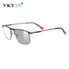 Vicky übergroße Herren Business Prescription Brillen Pochromic Reading Brillen Männer Myopia Metallrahmen grau optische Glasse 240415