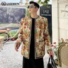 Herrjackor Luzhen 2024 Fransk mångsidig lyxig avslappnad jacka Elegant High Street Woolen Floral Print Fashion Coat kläder LZ2883