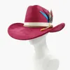 Breda randen hattar hink hattar western cowboy hatt tillbehör cowboy hatt mocka material hatt västerländsk stor grim riddare hatt unisex cowboy hatt med bred grim y240425