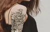 ローズピーニーフラワーガールズ女性用防水ブラックタトゥーステッカー3DブロッサムレディショルダーDIY TatoOS5657792