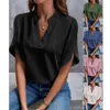 Blouses de femmes Summer noir V-col