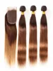 430 radici marroni ombre dritta pacchetti di capelli umani brasiliani con chiusura da marrone a medio auburn ombre 3 biombe con clo6745298 in pizzo 4x4