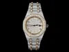 Luxury Watch Vvs Moissanite Diamonds Relógios feitos à mão, aço inoxidável para homens/mulheres Hip Hop Watch Bust Down Presente para ele